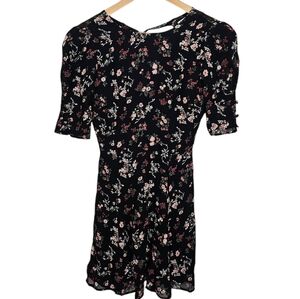 Reformation Jolene Mini Floral Dress Black Size 0